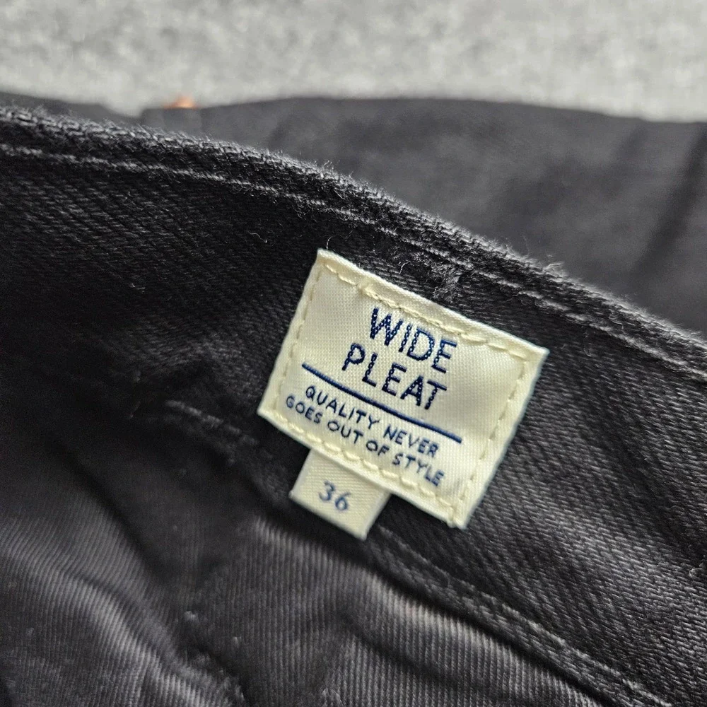 $248 Levis Wide Pleat Crop Japanese Fabric Jeans Mens 36 Black Denim NEW